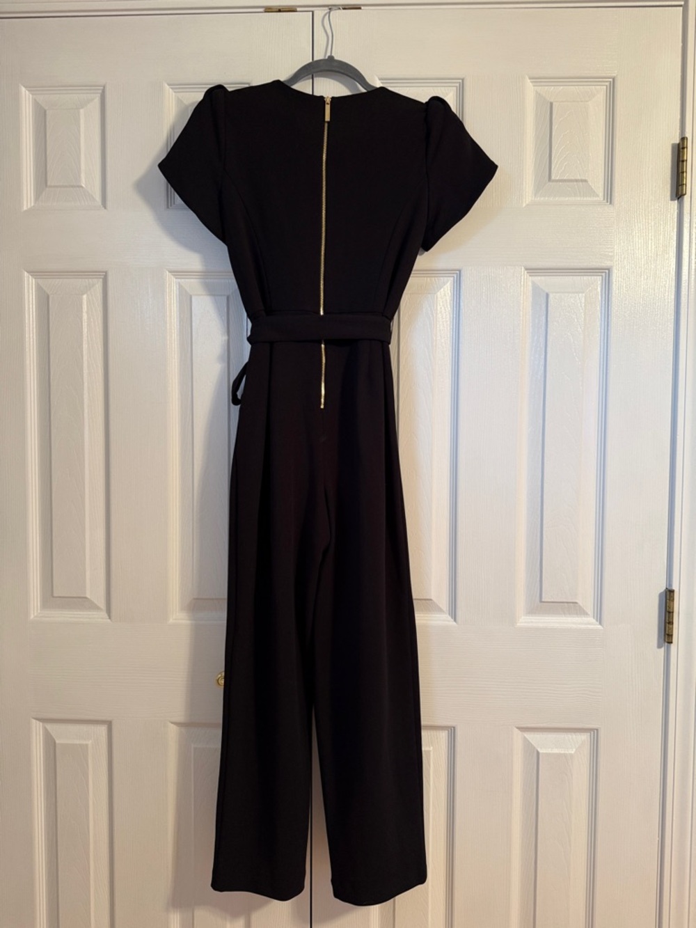 Calvin Klein Women's Tie-Waist Tulip-Sleeve Jumpsuit - Picture 5 of 5